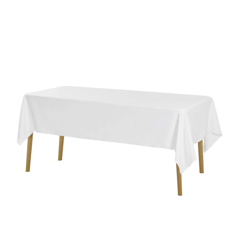 Cupuamon Rectangle Tablecloth 60x120 inch Washable Polyester Fabric Table Cloth for Wedding Party Dining Banquet Decorationï¼ˆ60x120, Whiteï¼‰ - Image 2